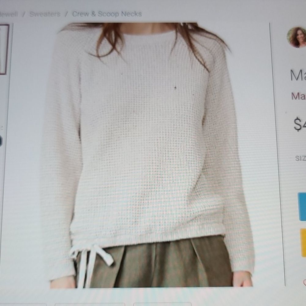 Madewell Waffle switch drawstring sweater